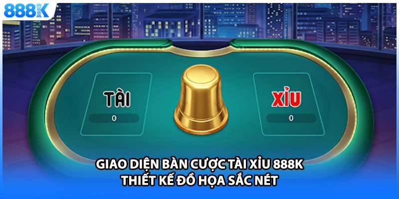 Giao diện bàn cược tài xỉu 888K thiết kế đồ họa sắc nét