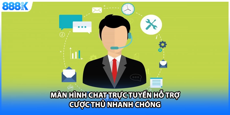 Màn hình Chat trực tuyến hỗ trợ cược thủ nhanh chóng